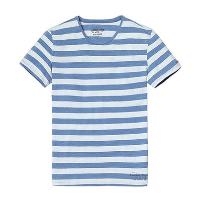 SIMWOOD New Men T shirt Fashion O-neck Short-sleeved Slim Fit Blue Striped T-SHIRT Man Top Tee Plus Size Free Shipping TD1034 - nexusfitness