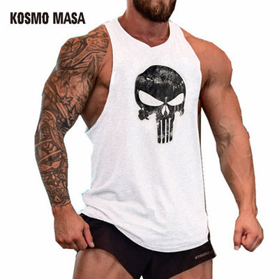 KOSMO MASA 2017 Skull Bodybuilding Fitness Stringer Men Tank Top Golds Gorilla Wear Vest Undershirt Tank Tops MC0117 - nexusfitness
