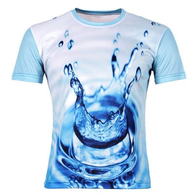 2018 High Quality Water Droplets Move Printed 3D T-shirts Punk 3D Short Sleeve T-Shirt M-4XL /6 style Men's T-Shirts - nexusfitness