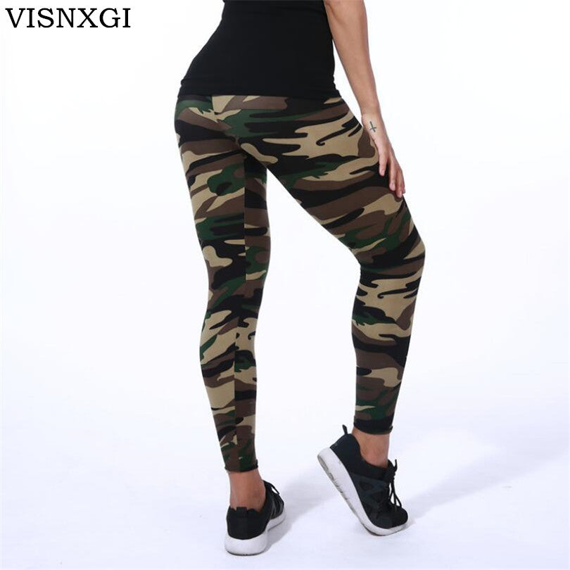 Elastic Camouflage Print Fitness Leggings For Women India