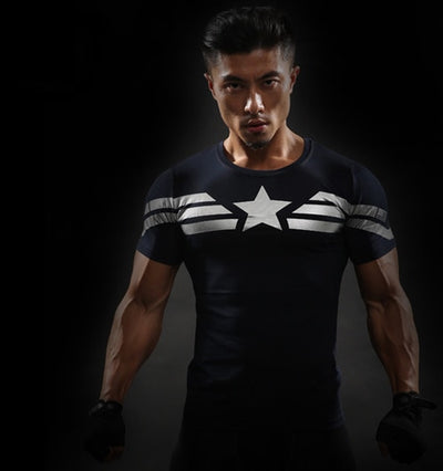 Short Sleeve 3D T Shirt Men T-Shirt Male Crossfit Tee Captain America Superman tshirt Men Fitness Compression Shirt Punisher MMA - nexusfitness