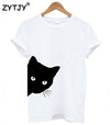 Cat looking out side Print Women tshirt Cotton Casual Funny t shirt For Lady Girl Top Tee Hipster Tumblr Drop Ship Z-1056 - nexusfitness