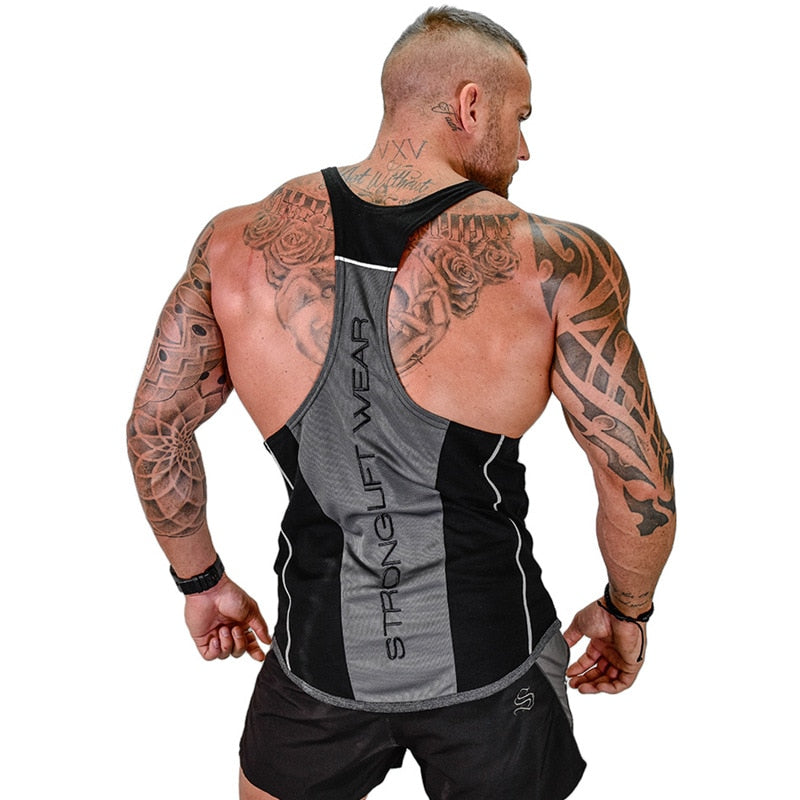 New Arrivals Bodybuilding stringer tank top man Cotton Gym sleeveless shirt  men Fitness Vest Singlet sportswear