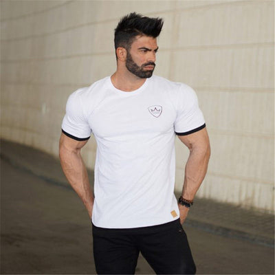 New men cotton Short sleeve t shirt Fitness bodybuilding shirts Crossfitsmale Brand tee tops Fashion gyms t-shirt mens costume - nexusfitness