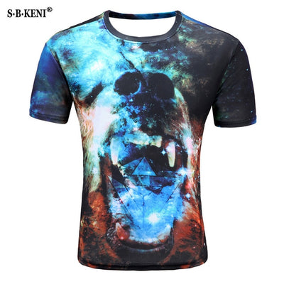 New style British style 3D T-shirt men's summer 3D printed personality picture T-shirt casual short sleeve o neck Tshirt men's T - nexusfitness