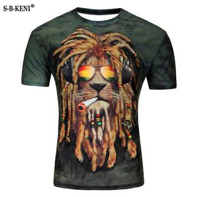 New style British style 3D T-shirt men's summer 3D printed personality picture T-shirt casual short sleeve o neck Tshirt men's T - nexusfitness